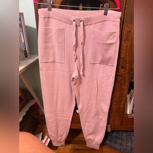 Chico's pink sweater knit joggers, size M